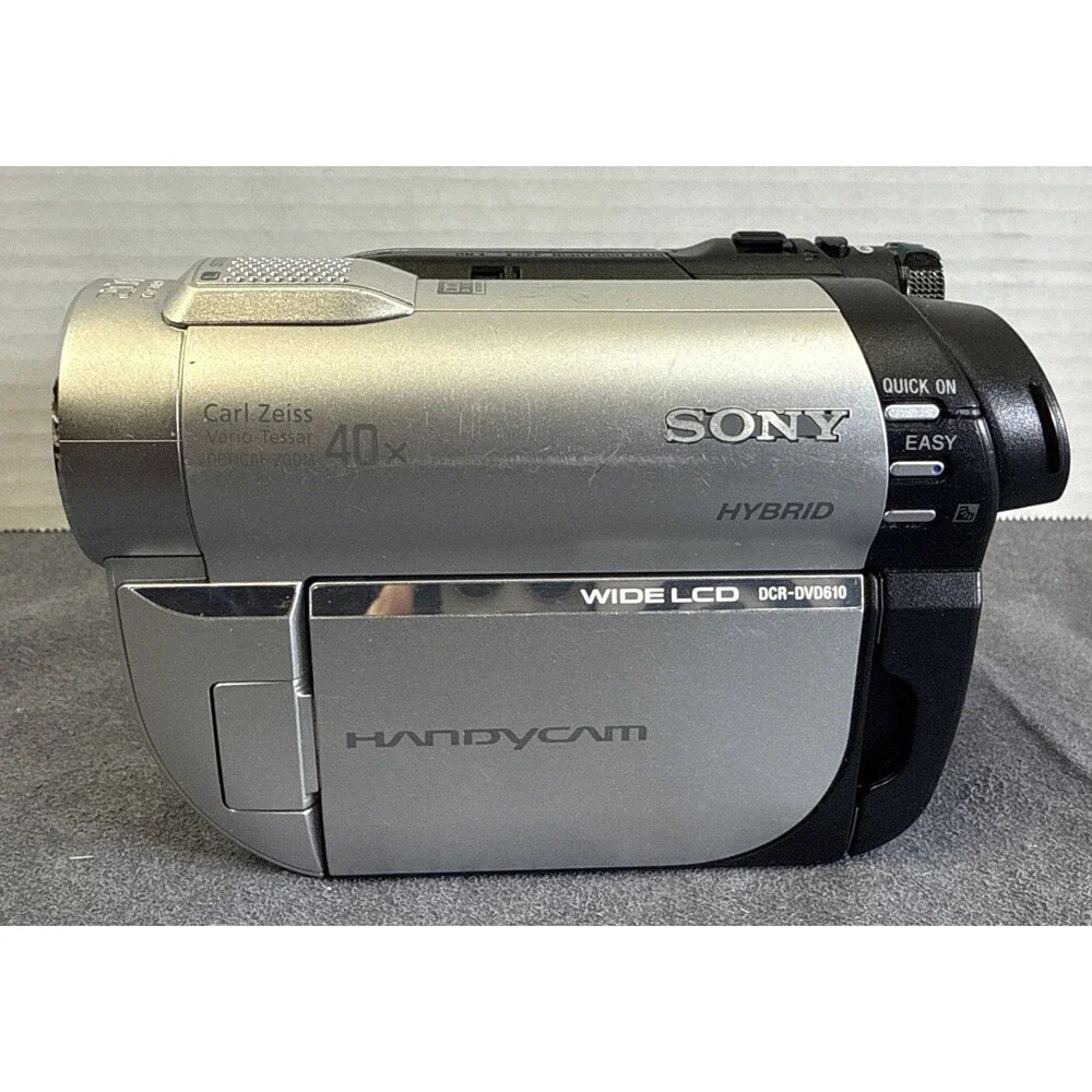 Sony HandyCam DCR-DVD610 Mini DVD Hybrid Camcorder-untested, No Charger, Battery